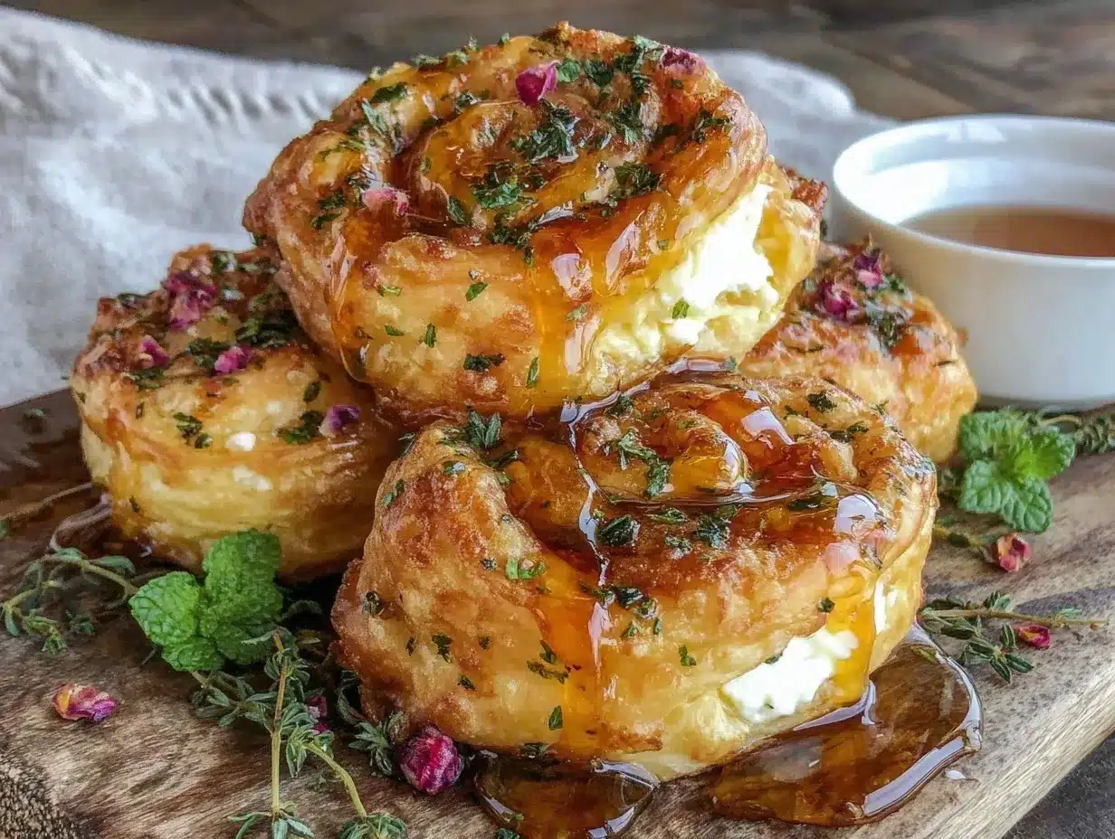 Oven Fried Feta Rolls Recipe with Chili Honey Easy Appetizers 4 oven fried feta rolls preparation steps