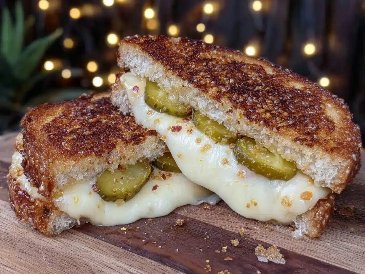 Pickle Grilled Cheese Sandwich Recipe Crispy and Ready in 15 Minutes 4 pickle grilled cheese sandwich preparation steps
