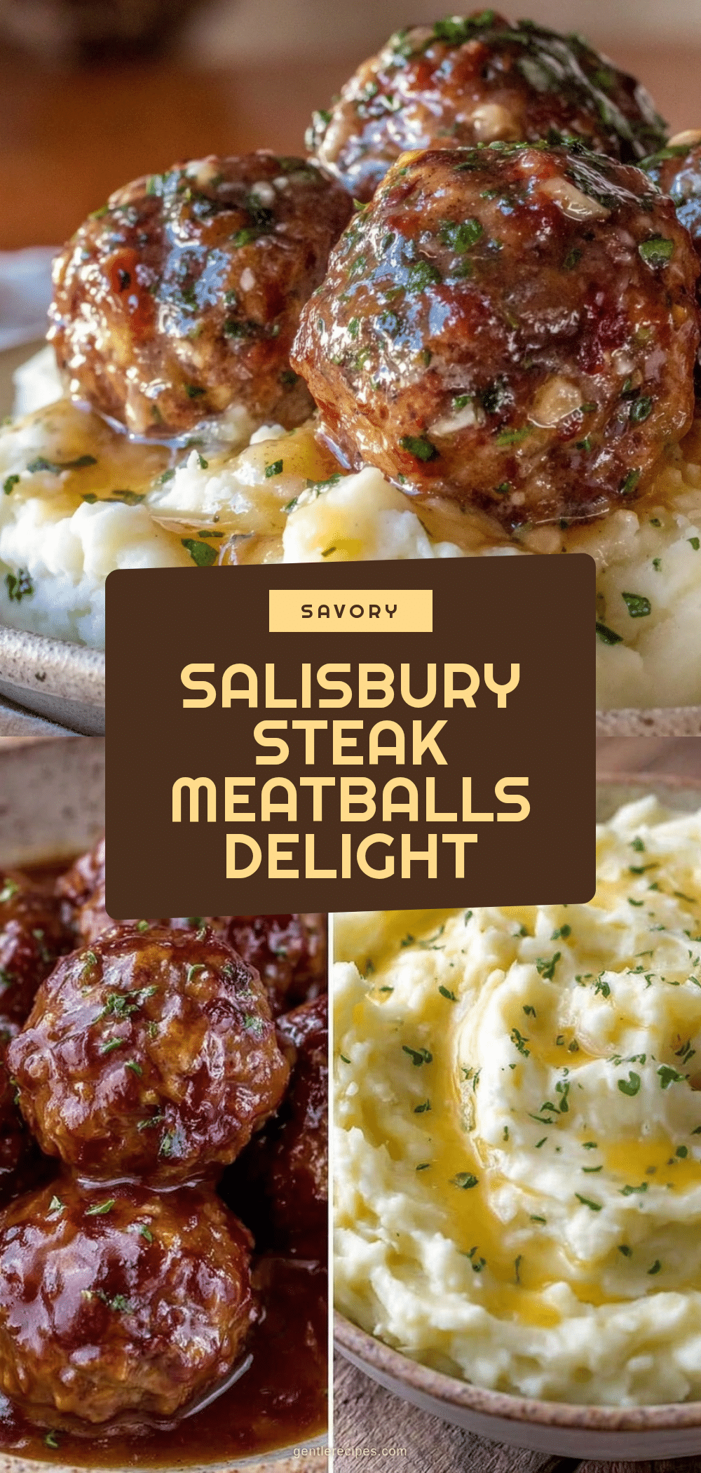 Salisbury Steak Meatballs Recipe with Garlic Herb Mashed Potatoes Easy Dinner Idea 5 Salisbury steak meatballs recipe