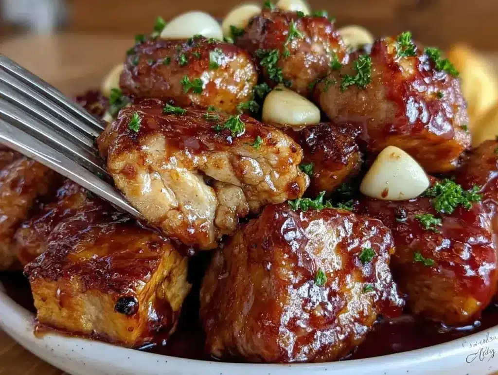 Home 1 savory garlic pork bites - featured image
