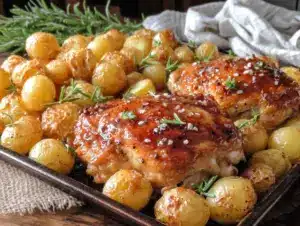 Home 7 sheet pan chicken and potatoes - featured image