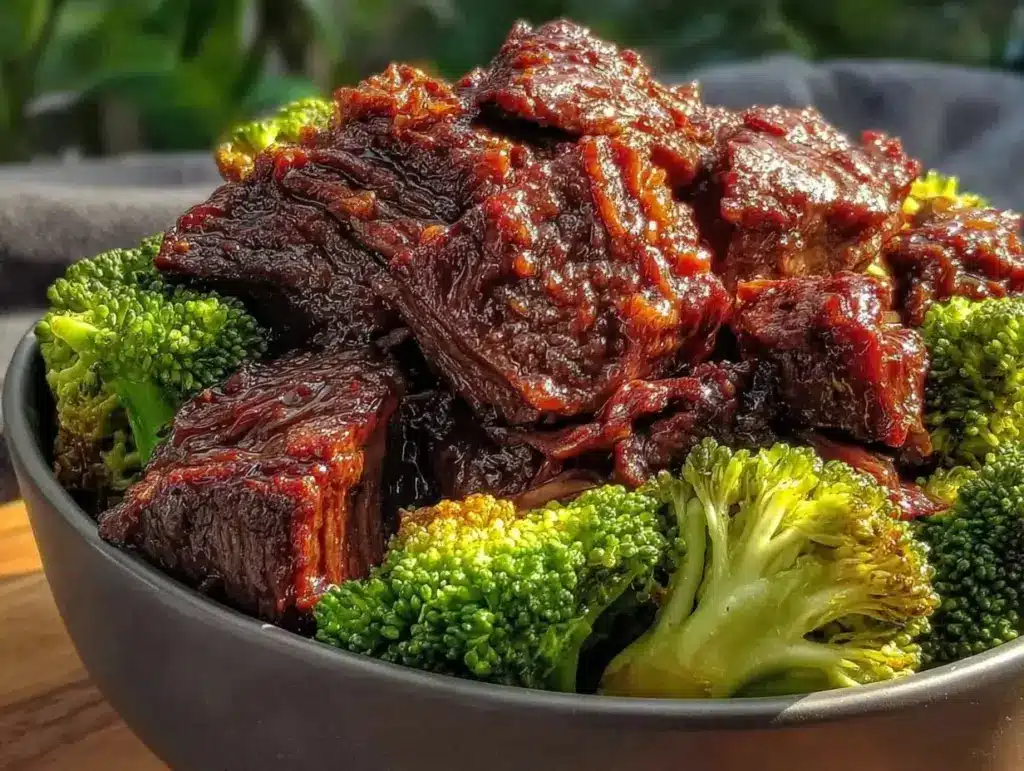 slow cooker beef and broccoli recipe - featured image
