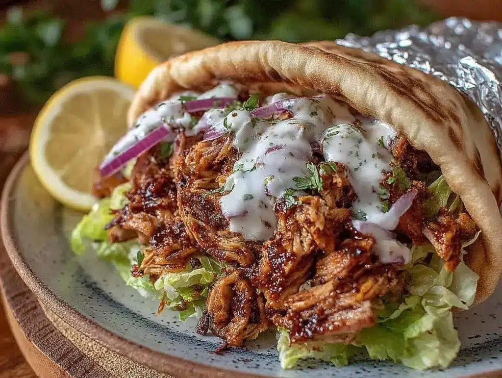Home 2 slow cooker chicken shawarma wrap - featured image