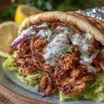 slow cooker chicken shawarma wrap - featured image