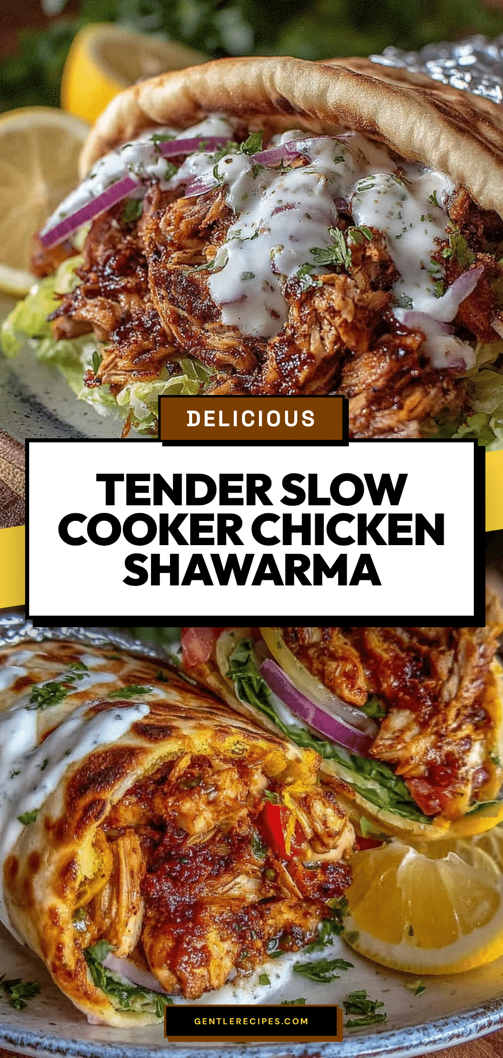 Slow Cooker Chicken Shawarma Wrap Recipe Easy After Work Dinner Idea 5 slow cooker chicken shawarma wrap recipe