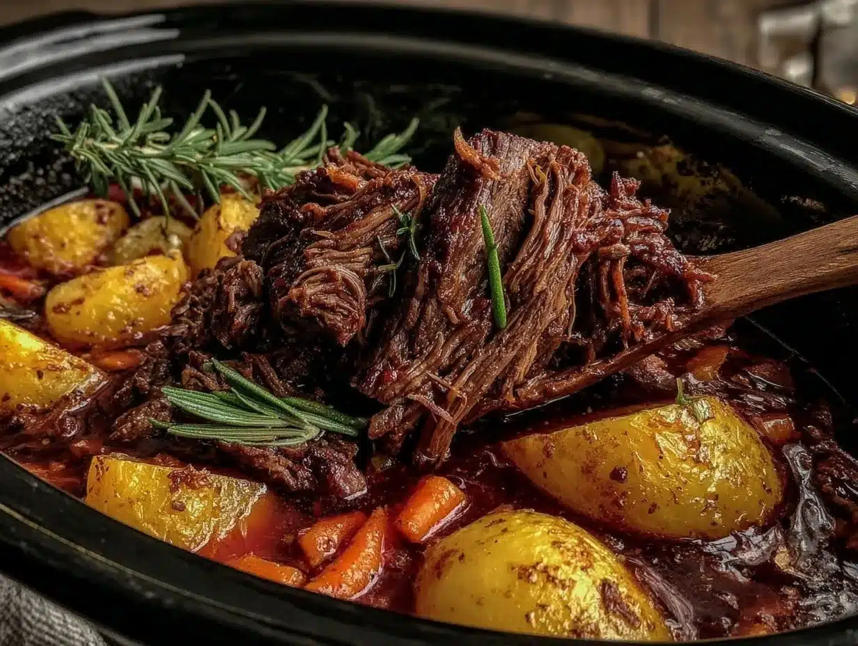 Tender Slow Cooker Chuck Roast Recipe Easy Cozy One-Pot Meal for Guests 4 slow cooker chuck roast preparation steps