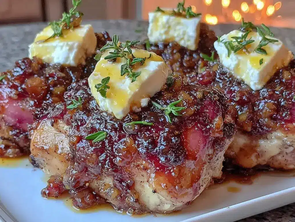 slow cooker fig jam and goat cheese chicken - featured image