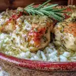 slow cooker lemon herb chicken and rice - featured image