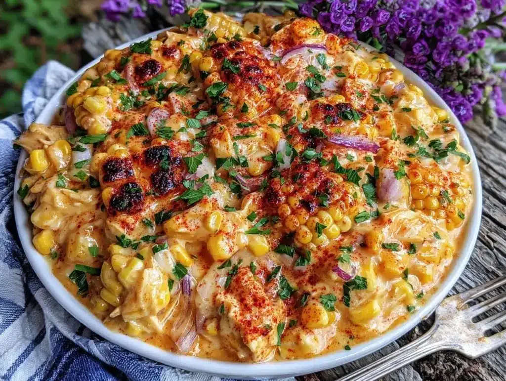 slow cooker street corn chicken - featured image