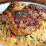 smothered chicken and rice - featured image