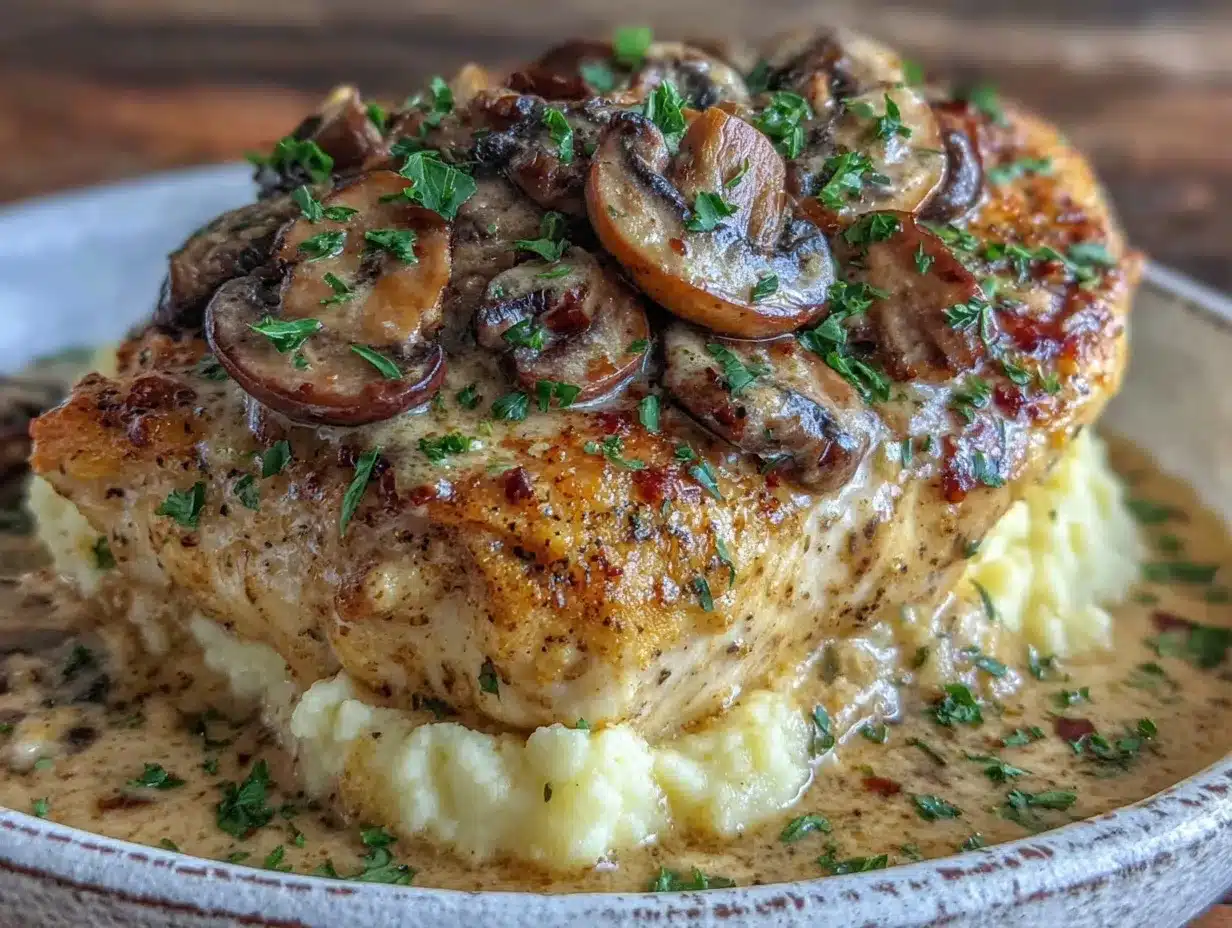 Smothered Chicken Recipe Easy Creamy Mushroom Sauce Dinner Idea 4 smothered chicken recipe preparation steps