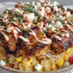 street corn chicken rice bowl - featured image