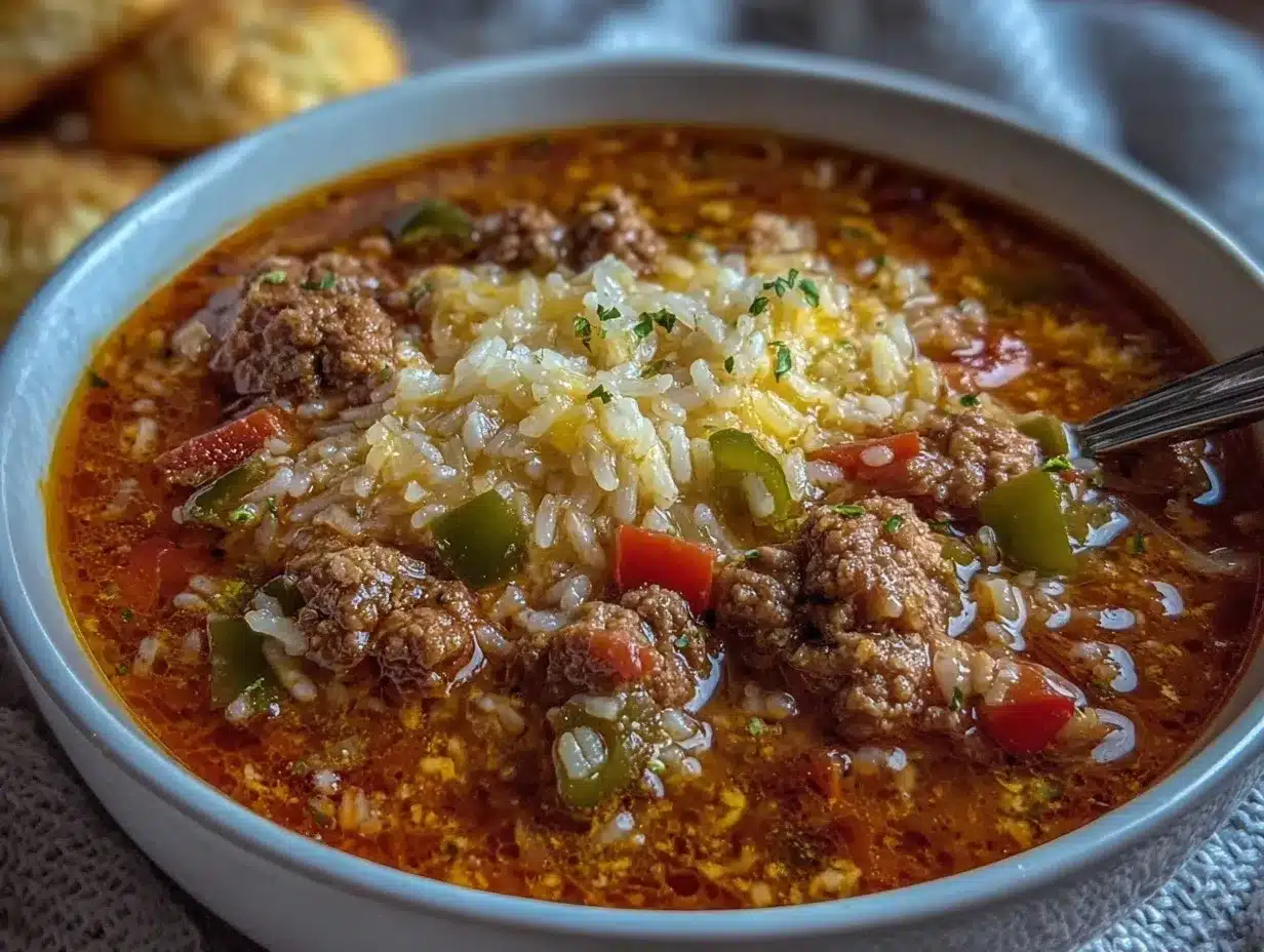 Stuffed Peppers Soup Recipe Easy Hearty Comfort for Cozy Nights 4 stuffed peppers soup preparation steps