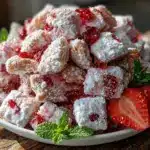 sweet strawberry shortcake puppy chow - featured image