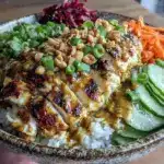 thai peanut chicken buddha bowl - featured image