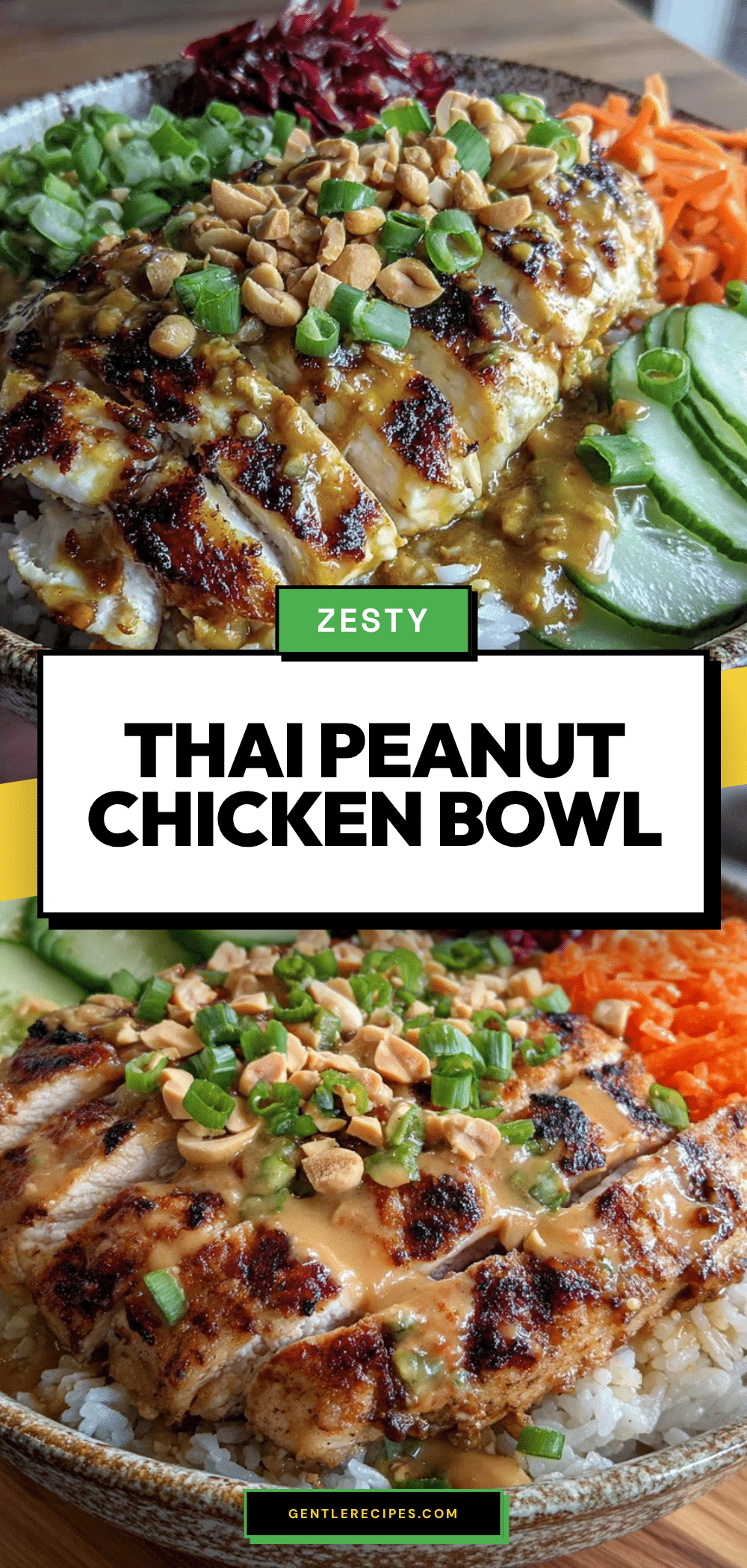 Thai Peanut Chicken Buddha Bowl Recipe Easy Healthy Protein Lunch Idea 5 thai peanut chicken buddha bowl recipe