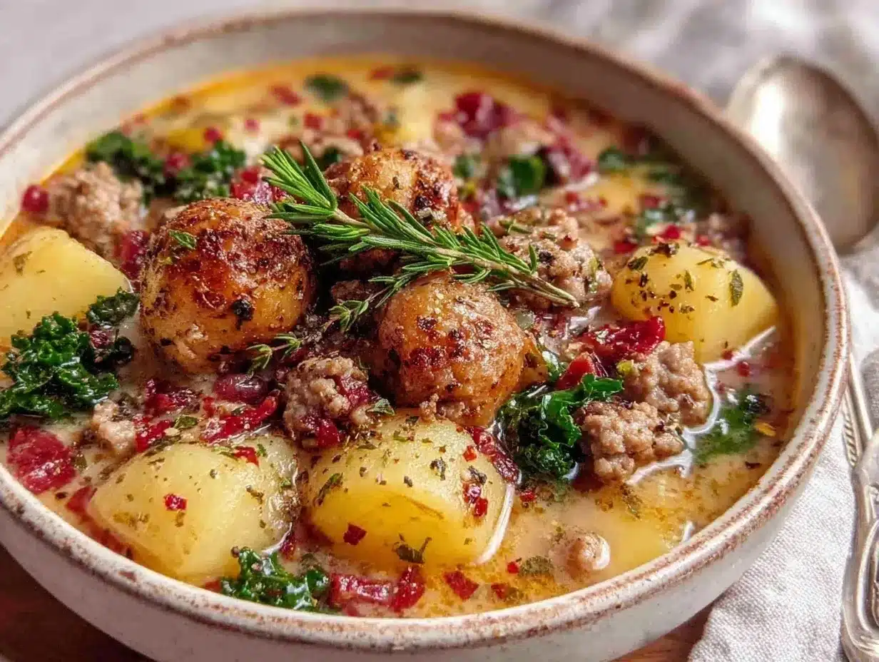 Tuscan Sausage and Potato Soup Recipe Easy Hearty Dinner in 30 Minutes 4 Tuscan sausage and potato soup preparation steps