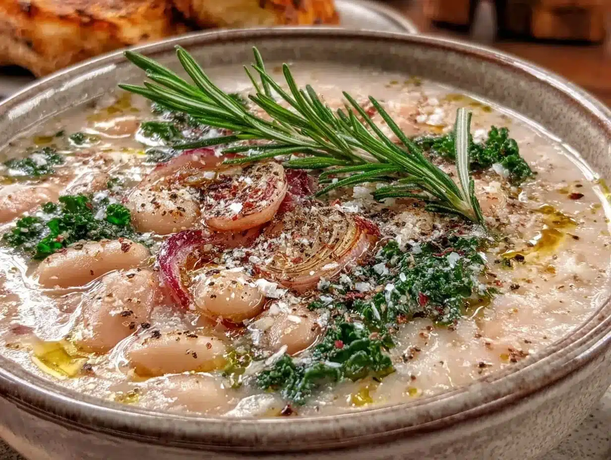 Tuscan White Bean Soup Recipe Easy Homemade Comfort Food with Tender Beans 4 Tuscan white bean soup preparation steps