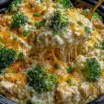 cheesy crockpot chicken broccoli rice - featured image