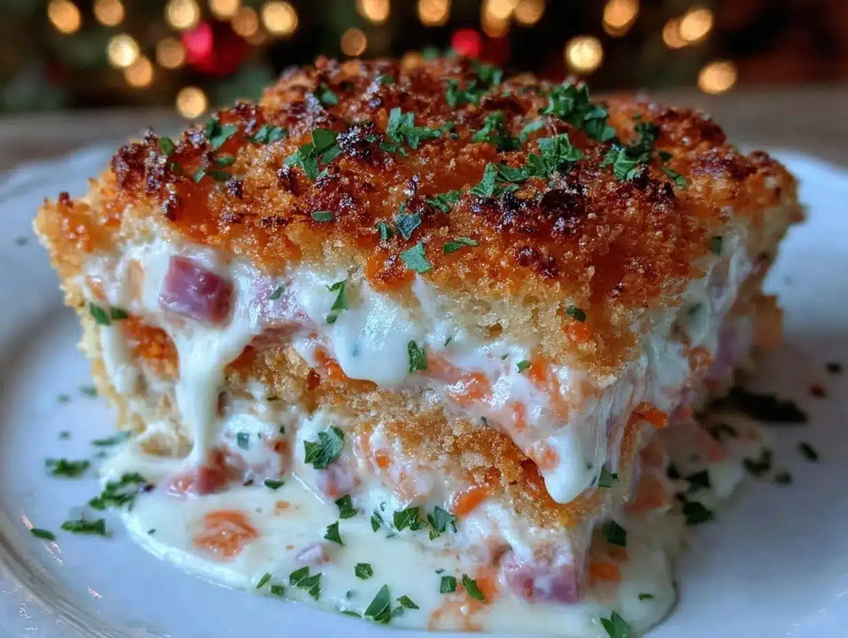 Chicken Cordon Bleu Casserole Recipe Easy Creamy 30-Minute Dinner 4 chicken cordon bleu casserole preparation steps