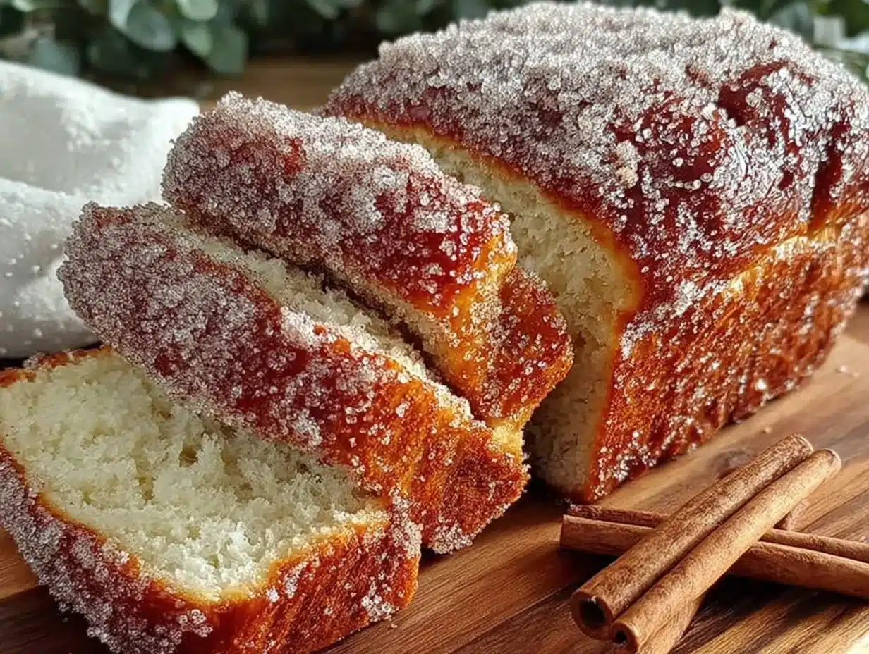 Cozy Cinnamon Sugar Donut Bread Recipe Easy Soft Moist Crust Tutorial 4 cinnamon sugar donut bread preparation steps