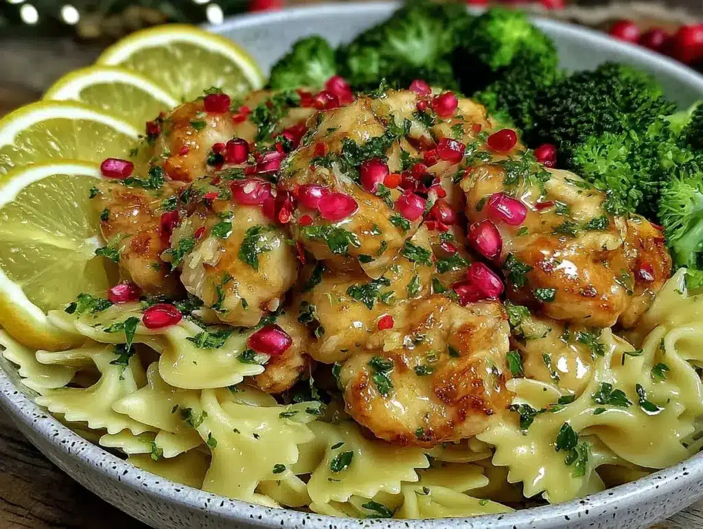 cowboy butter lemon bowtie chicken pasta - featured image