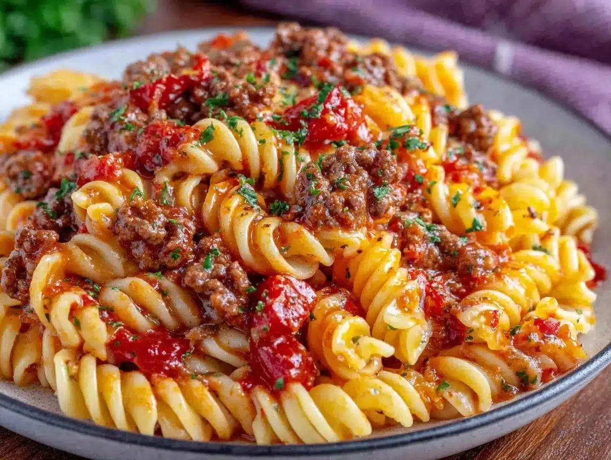 Creamy Beef Pasta Recipe Easy 30-Minute Comfort Dinner Idea 4 creamy beef pasta recipe preparation steps