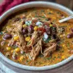 creamy crockpot chicken chili - featured image