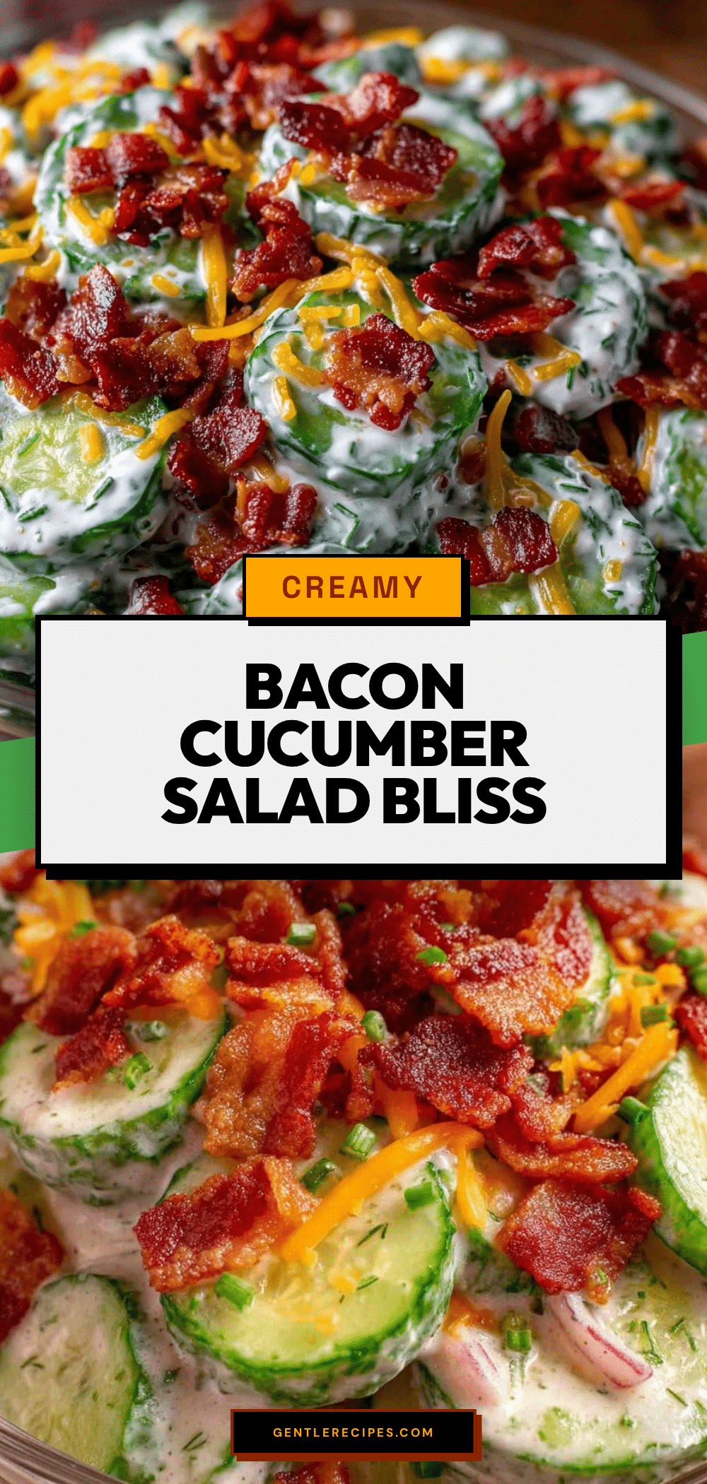 Creamy Cucumber Salad with Bacon and Cheese Easy Fresh Recipe for Summer 5 creamy cucumber salad with bacon and cheese recipe
