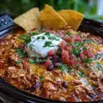 crockpot chicken enchilada casserole - featured image
