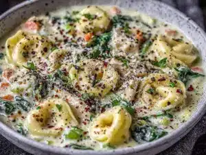 Home 5 crockpot creamy chicken tortellini soup - featured image