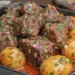 crockpot garlic butter beef bites - featured image