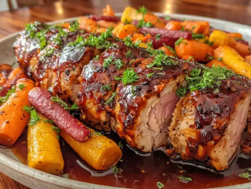 crockpot honey garlic pork tenderloin - featured image