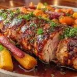 crockpot honey garlic pork tenderloin - featured image