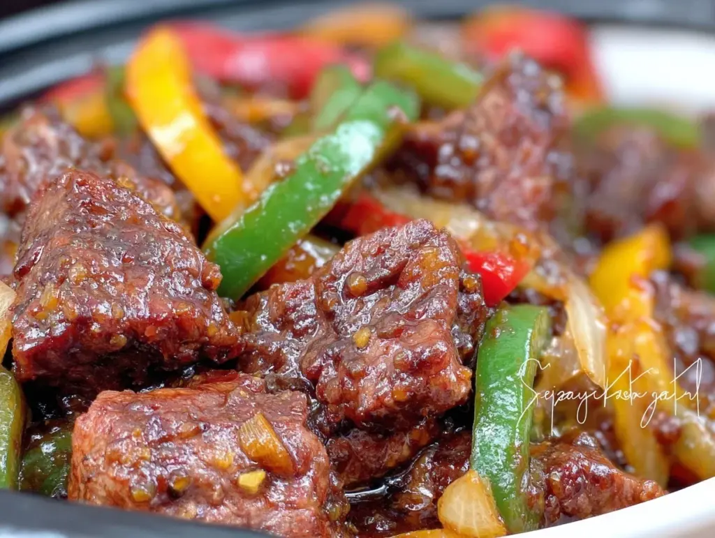 crockpot pepper steak dinner - featured image