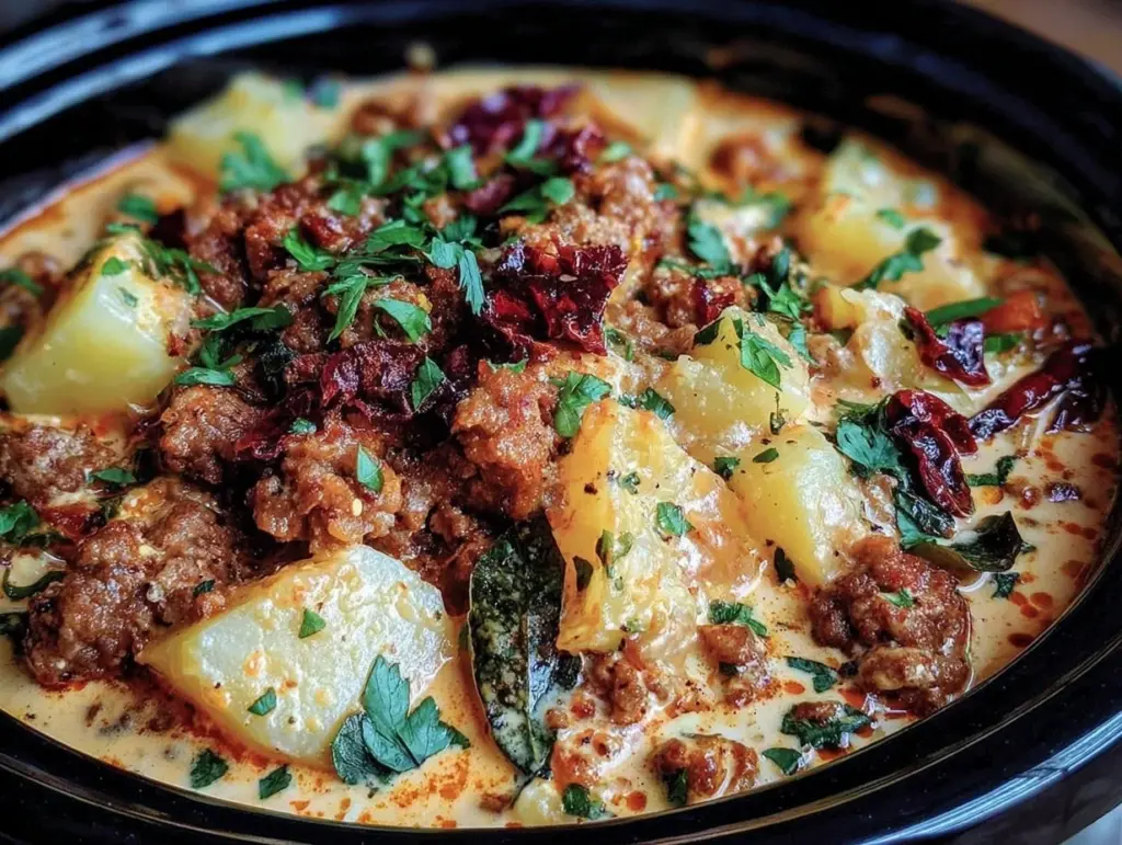 crockpot sausage potato soup - featured image