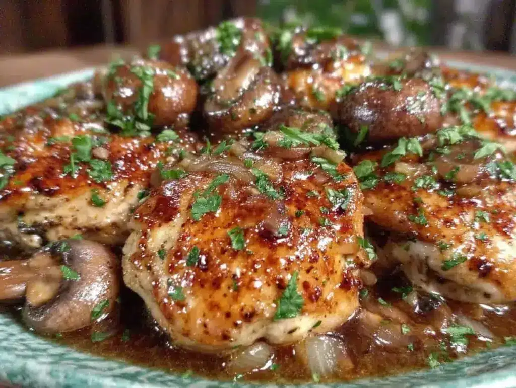 easy crockpot chicken marsala - featured image
