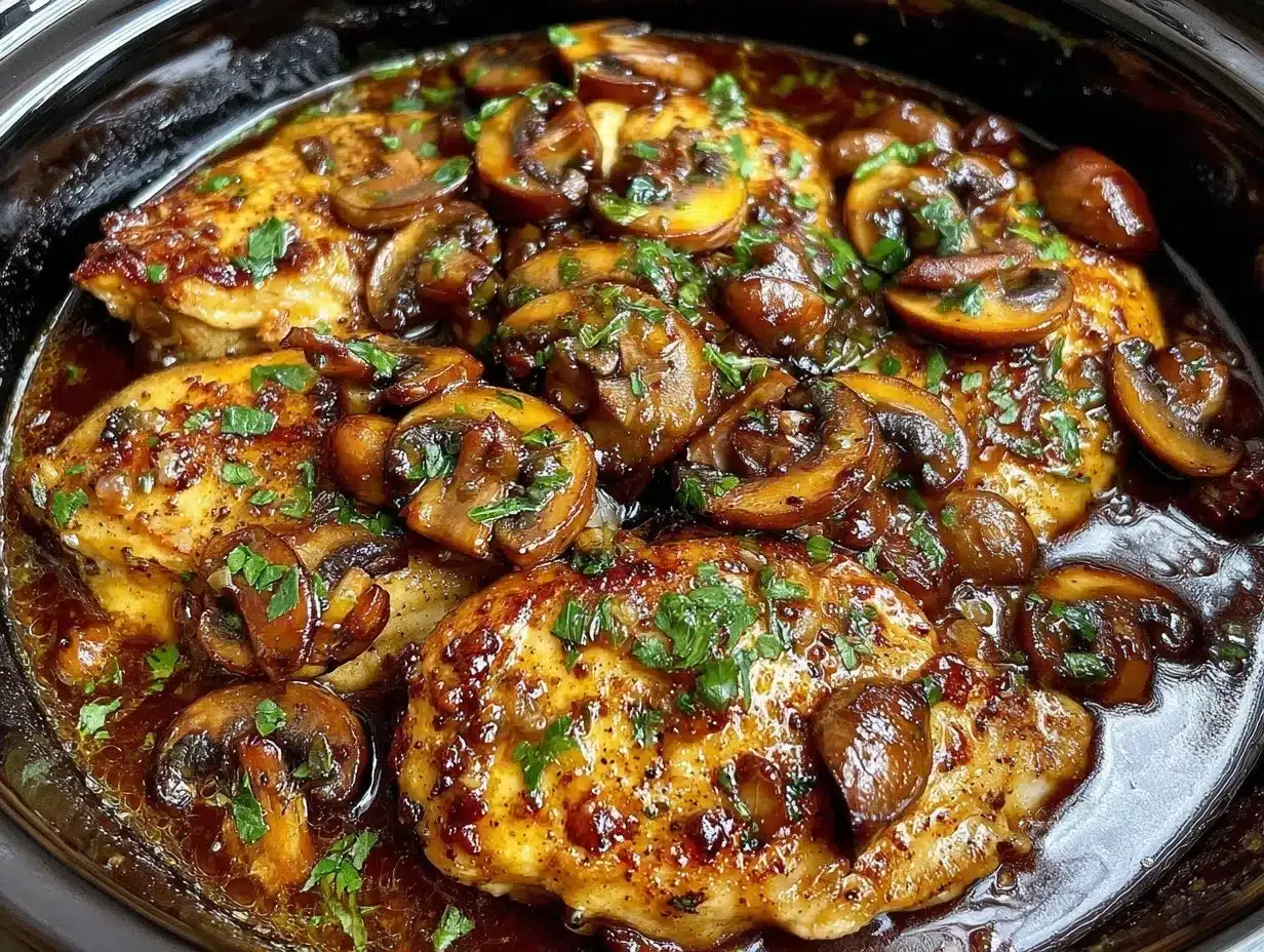 Easy Crockpot Chicken Marsala Recipe with Tender Flavorful Sauce 4 easy crockpot chicken marsala preparation steps