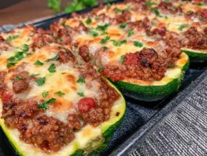 Home 6 ground beef zucchini boats - featured image