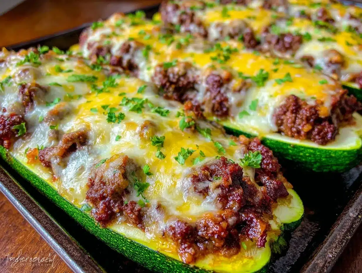 Easy Ground Beef Zucchini Boats Recipe Ready in 35 Minutes 4 ground beef zucchini boats preparation steps