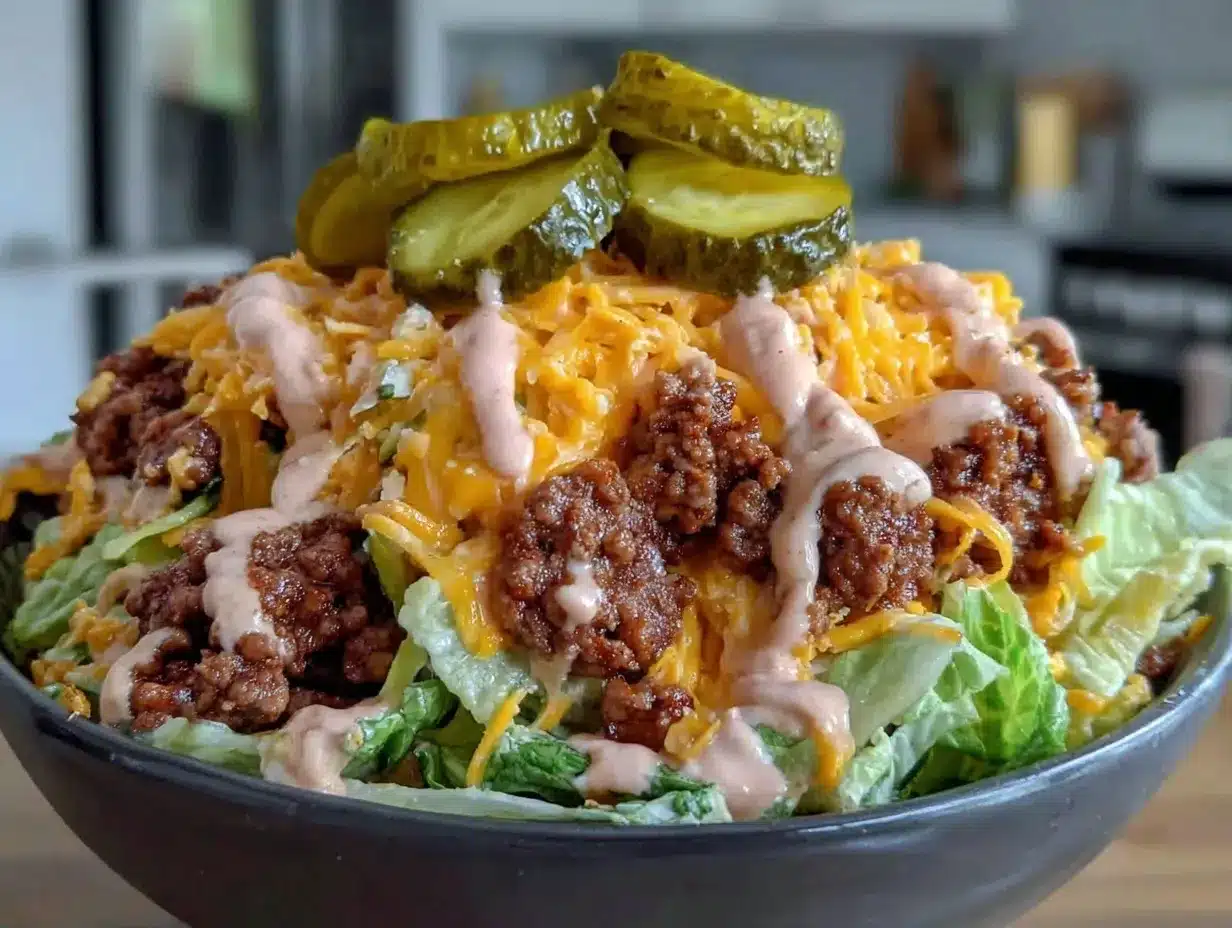 Keto Big Mac Salad Bowl Recipe Easy Low Carb Lunch for Kids 4 Keto Big Mac Salad Bowl preparation steps