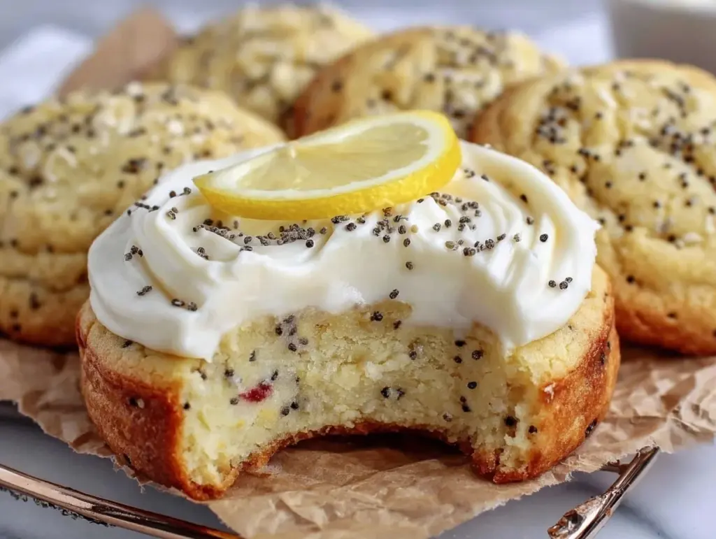 lemon poppy seed cheesecake cookies - featured image