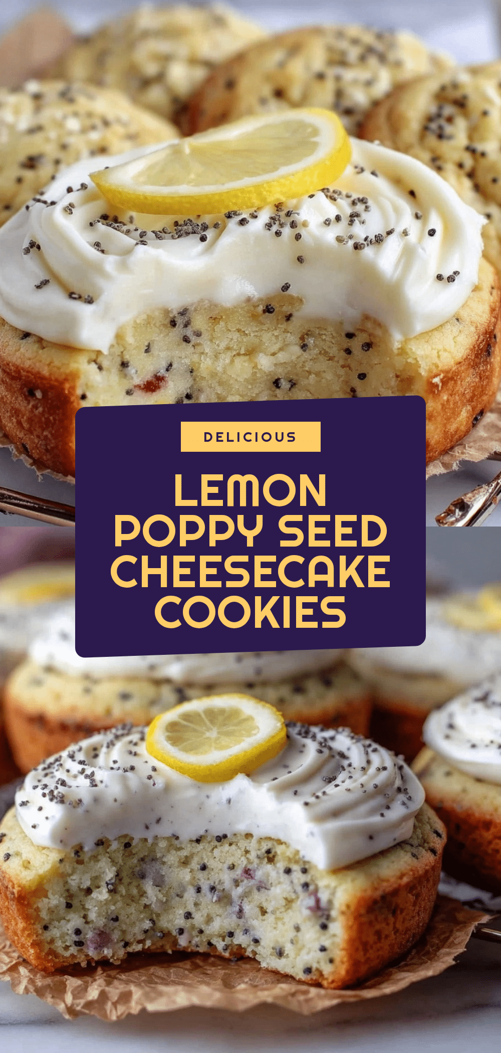 Lemon Poppy Seed Cheesecake Cookies Recipe Easy Creamy Frosting for Easter 5 lemon poppy seed cheesecake cookies recipe