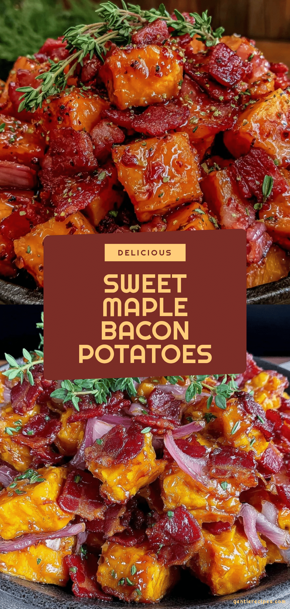Maple Glazed Sweet Potatoes with Bacon Easy Holiday Side Recipe 5 maple glazed sweet potatoes with bacon recipe