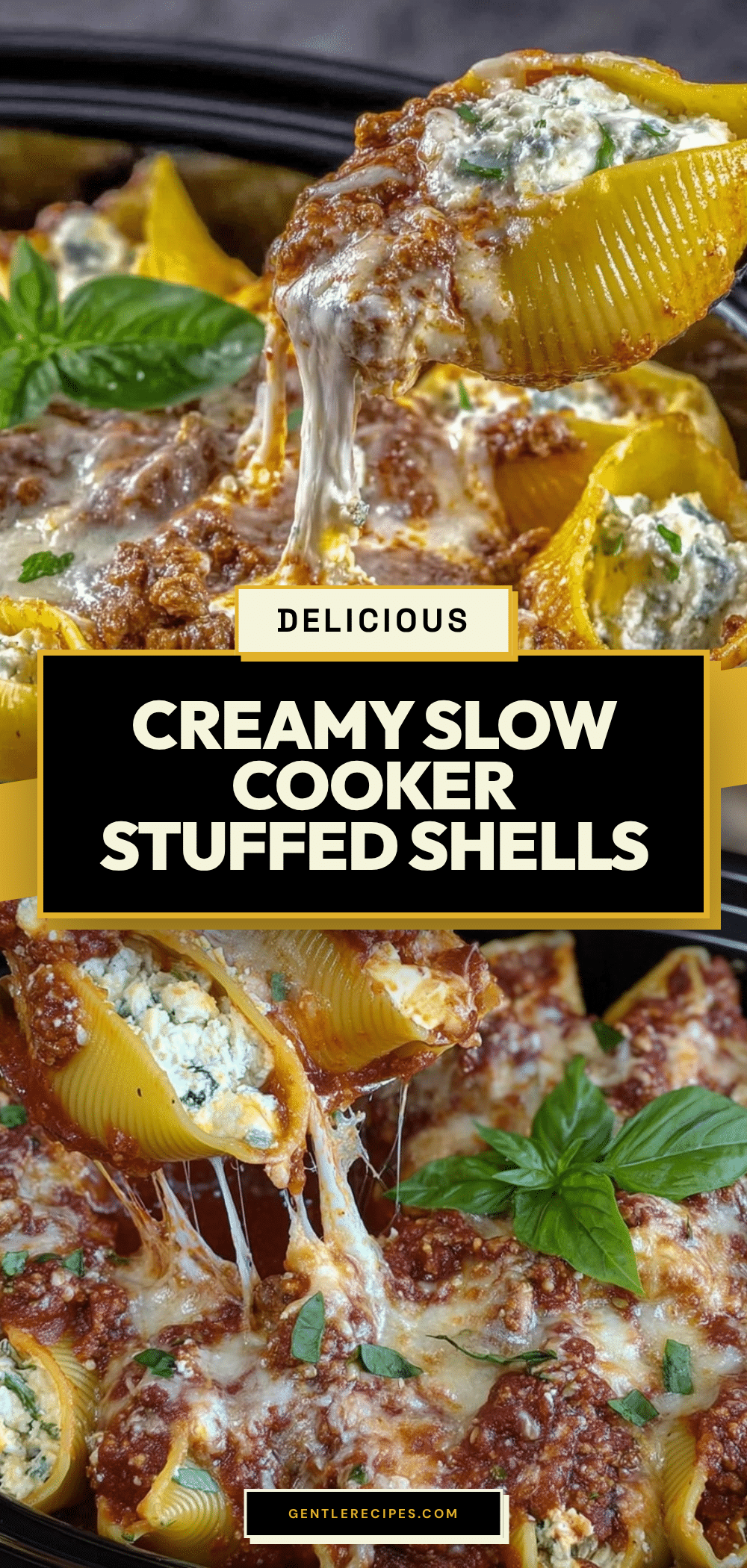 Slow Cooker Stuffed Shells with Meat Recipe Easy Cozy Comfort Meal 5 slow cooker stuffed shells with meat recipe