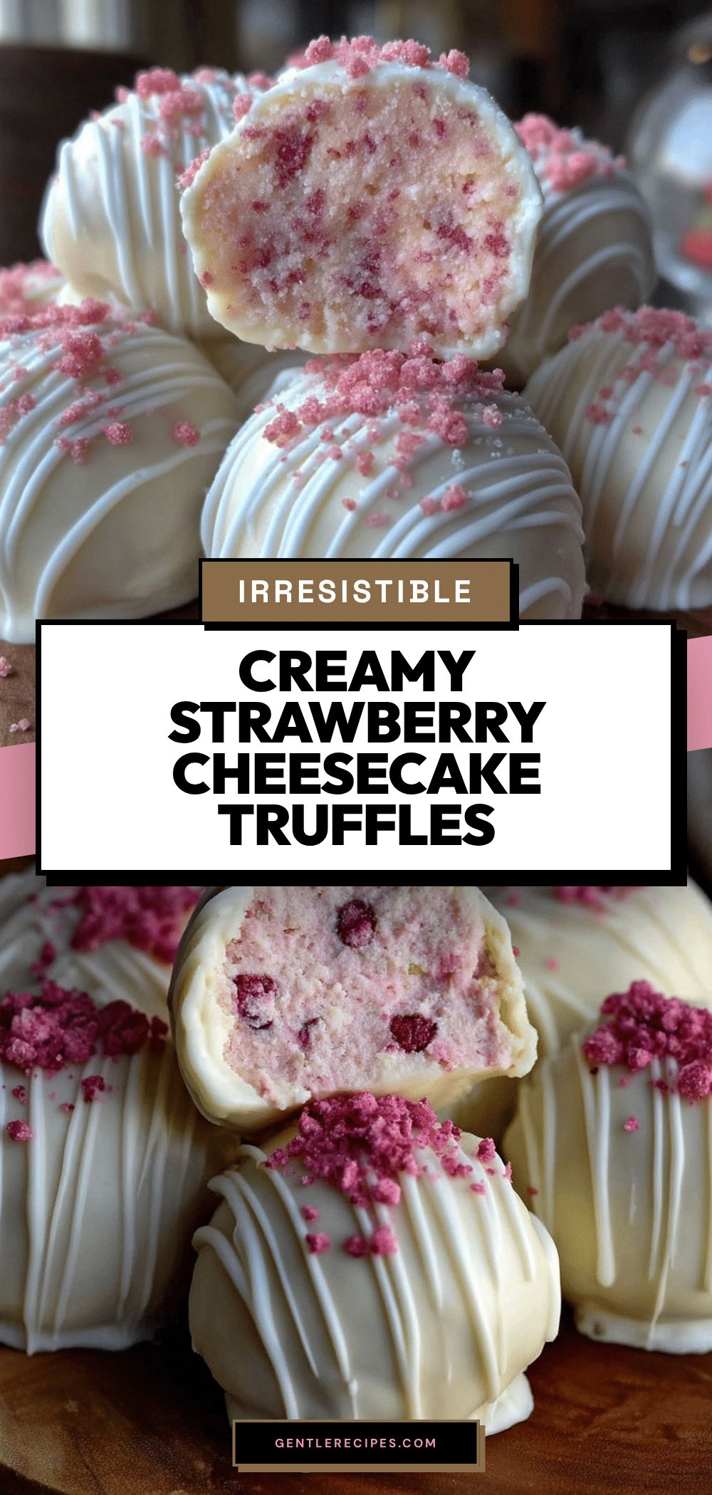 Strawberry Cheesecake Truffles Recipe Easy No Bake Dessert Treats 5 strawberry cheesecake truffles recipe