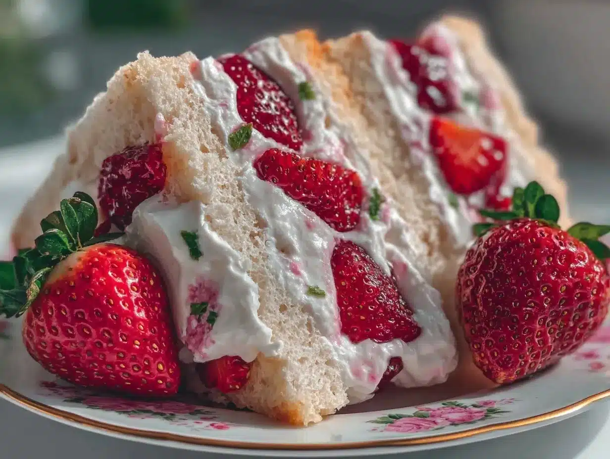 Strawberry Cream Sandwiches Recipe Easy Homemade Tea Time Snack Ideas 4 strawberry cream sandwiches preparation steps