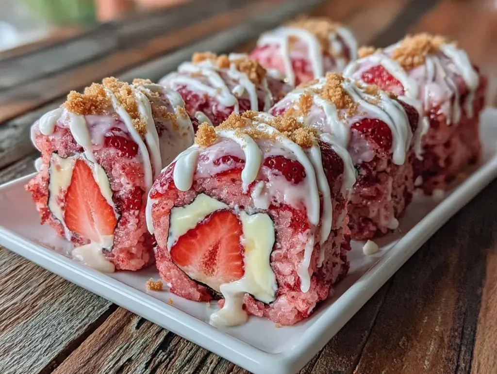 Home 3 Strawberry Shortcake Cheesecake Sushi Rolls - featured image
