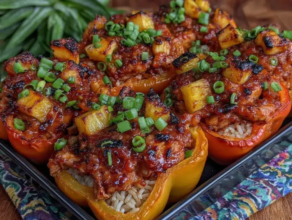 Home 2 teriyaki pineapple chicken stuffed peppers - featured image