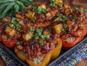 Home 5 teriyaki pineapple chicken stuffed peppers - featured image